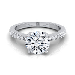 White Gold 1 1/8ct TDW Diamond IGI-certified Pave Shank Solitaire Engagement Ring - Handcrafted By Name My Rings™