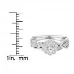 White Gold 1/ 2 ct TDW Diamond Vintage Pedal Engagement Wedding Ring - Handcrafted By Name My Rings™
