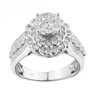 White Gold 1 2/5ct TDW Beautiful Diamond Engagement Ring - Handcrafted By Name My Rings™
