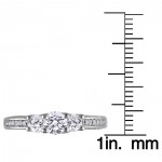 White Gold 1 2/5ct TDW Diamond 3-Stone Engagement Ring by The Signature Collection - Handcrafted By Name My Rings™