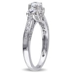 White Gold 1 2/5ct TDW Diamond 3-Stone Engagement Ring by The Signature Collection - Handcrafted By Name My Rings™