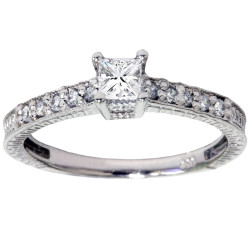 White Gold 1/ 2ct TDW Diamond Promise Ring - Handcrafted By Name My Rings™
