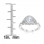 White Gold 1 3/8 ct TDW Diamond Clarity Enhanced Vintage Halo Engagement Ring - Handcrafted By Name My Rings™