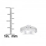 White Gold 1 3/8ct TDW Diamond Engagement Wedding Ring Set - Handcrafted By Name My Rings™