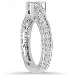 White Gold 1 5/ 8 ct. TDW Vintage Diamond Engagement Ring - Handcrafted By Name My Rings™