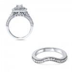 White Gold 1 5/ 8ct TDW Double Halo Vintage Engagement Wedding Ring Set - Handcrafted By Name My Rings™