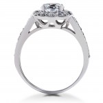 White Gold 1 5/8ct TDW Halo Eco-Friendly Lab Grown Diamond Engagement Ring - Handcrafted By Name My Rings™