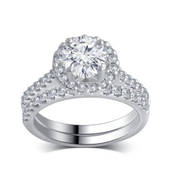 White Gold 1 5/8ct TDW White Diamond Bridal Set comes in a box - Handcrafted By Name My Rings™