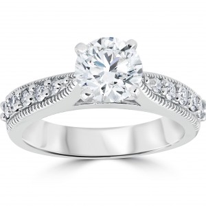 White Gold 1 7/8 ct Diamond Clarity Enhanced Engagement Ring - Handcrafted By Name My Rings™