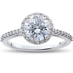 White Gold 1 7/8 ct TDW Halo Eco-Friendly Lab Grown Diamond Engagement Ring - Handcrafted By Name My Rings™