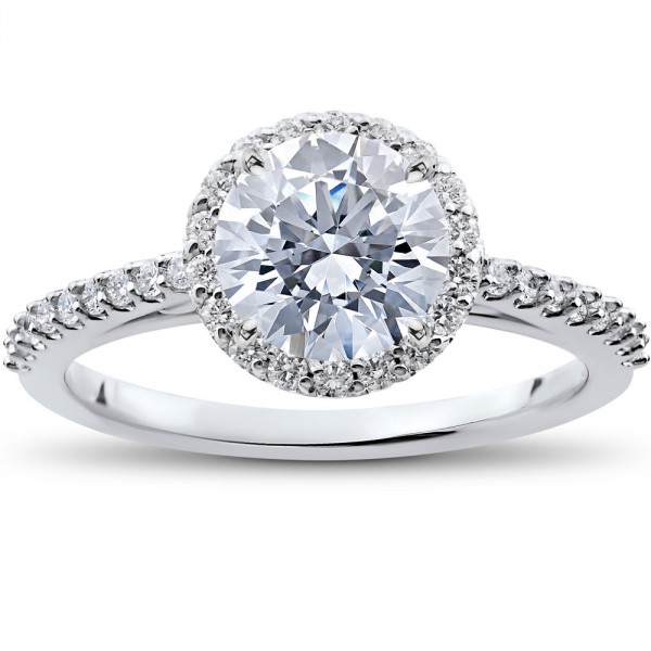 White Gold 1 7/8 ct TDW Halo Eco-Friendly Lab Grown Diamond Engagement Ring - Handcrafted By Name My Rings™