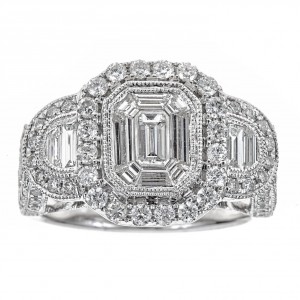White Gold 1 7/8ct TDW Diamond Square Ring - Handcrafted By Name My Rings™