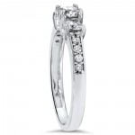 White Gold 1 ct TDW Diamond 3-stone Engagement Ring - Handcrafted By Name My Rings™