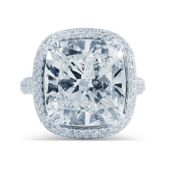 White Gold 11 2/5ctTDW Diamond Halo Ring - Handcrafted By Name My Rings™