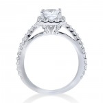 White Gold 1.1ct TDW Princess Diamond Halo Engagement Ring - Handcrafted By Name My Rings™