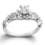 White Gold 1/2 ct TDW Vintage Diamond Engagement Ring - Handcrafted By Name My Rings™