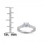 White Gold 1/2ct Eco Friendly Lab Grown Vintage Scroll Solitaire Sophia Engagement Ring - Handcrafted By Name My Rings™