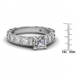 White Gold 1/2ct. TDW Asscher-cut Diamond Milgrain Legacy Style Engagement Ring by - Handcrafted By Name My Rings™