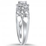 White Gold 1/2ct TDW Diamond Vintage Engagement Ring - Handcrafted By Name My Rings™
