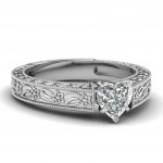 White Gold 1/2ct TDW Heart Diamond Ring by Fascinating Diamonds - Handcrafted By Name My Rings™