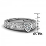White Gold 1/2ct TDW Heart Diamond Ring by Fascinating Diamonds - Handcrafted By Name My Rings™