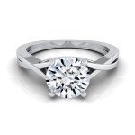 White Gold 1/2ctw TDW White Diamond Solitaire Cathedral Engagement Ring - Handcrafted By Name My Rings™