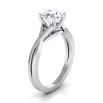 White Gold 1/2ctw TDW White Diamond Solitaire Cathedral Engagement Ring - Handcrafted By Name My Rings™
