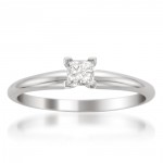 White Gold 1/3ct Princess Solitaire Engagement Ring - Handcrafted By Name My Rings™