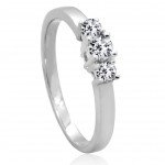 White Gold 1/4ct TDW Round Diamond Prong-set 3-stone Anniversary Ring - Handcrafted By Name My Rings™