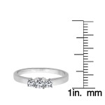 White Gold 1/4ct TDW Round Diamond Prong-set 3-stone Anniversary Ring - Handcrafted By Name My Rings™