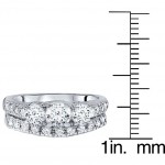 White Gold 1.5ct TDW Three-stone Diamond Bridal Set - Handcrafted By Name My Rings™