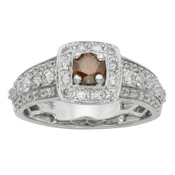 White Gold 1ct Red or Green Diamond Ring - Handcrafted By Name My Rings™