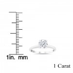 White Gold 1ct Round Cut Lab Grown Eco Friendly Diamond Solitaire Engagement Ring - Handcrafted By Name My Rings™
