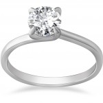 White Gold 1ct TDW Clarity Enhanced Diamond Solitaire Engagement Ring - Handcrafted By Name My Rings™