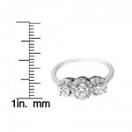 White Gold 1ct TDW Diamond 3-stone Engagement Ring - Handcrafted By Name My Rings™
