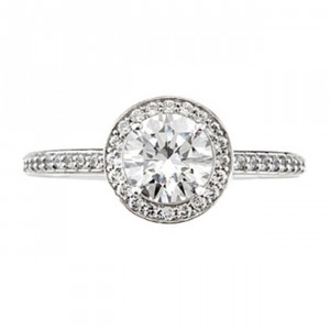 White Gold 1ct TDW Diamond Halo Vintage-style Engagement Ring - Handcrafted By Name My Rings™