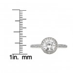 White Gold 1ct TDW Diamond Halo Vintage-style Engagement Ring - Handcrafted By Name My Rings™