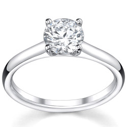 White Gold 1ct TDW Diamond Solitaire Engagement Ring - Handcrafted By Name My Rings™