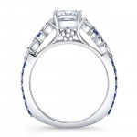 White Gold 1ct TDW Diamond and Blue Sapphire Princess Engagement Ring - Handcrafted By Name My Rings™