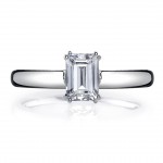 White Gold 1ct TDW Emerald Cut Diamond Solitaire Engagement Ring - Handcrafted By Name My Rings™