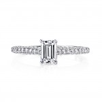 White Gold 1ct TDW Emerald-cut Diamond Engagement Ring - Handcrafted By Name My Rings™