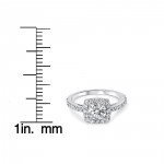 White Gold 1ct TDW Halo Diamond Engagement Ring - Handcrafted By Name My Rings™