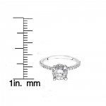 White Gold 1ct TDW Halo Engagement Diamond Ring - Handcrafted By Name My Rings™
