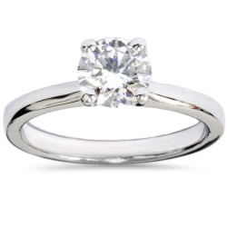 White Gold 1ct TDW Lab Grown Diamond Solitaire Engagement Ring - Handcrafted By Name My Rings™