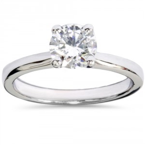 White Gold 1ct TDW Lab Grown Diamond Solitaire Engagement Ring - Handcrafted By Name My Rings™