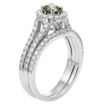White Gold 1ct TDW Red or Green Diamond Bridal Ring Set - Handcrafted By Name My Rings™