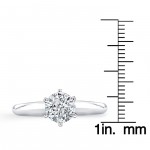 White Gold 1ct TDW Round 6-prong Diamond Solitaire Ring - Handcrafted By Name My Rings™