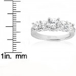 White Gold 2 1/2 ct TDW Diamond Clarity Enhanced Vintage Five Stone Engagement Ring - Handcrafted By Name My Rings™