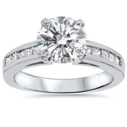 White Gold 2 1/2ct TDW Clarity Enhanced Diamond Engagement Ring - Handcrafted By Name My Rings™