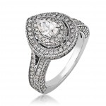 White Gold 2 1/2ct TDW Diamond Double Halo Engagement Ring - Handcrafted By Name My Rings™